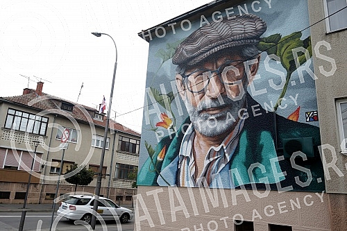 The work of the artist Marija Radosavljevic-Komarac won the competition of the Cuprija Cultural Institution for the production of a mural by the writer and academician Dragoslav Mihailovic, who was born in this city. Her conceptual solution with elem