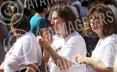 Protest in the village of Topli Do near Pirot against the construction of mini hydropower plants.Protest u selu Topli Do kod Pirota protiv izgradnje mini hidroelektrana.
