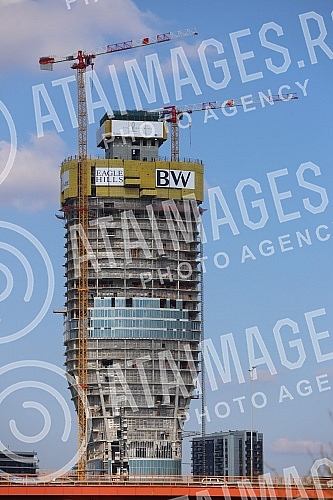 Construction of buildings in the city center, near the Gazella bridge.Izgradnja zgrada u centru grada, u blizini mosta Gazela. 