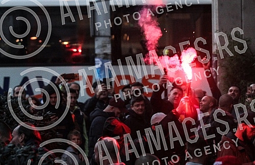 Funs of Liverpool in Belgrade before the football match FK Crvena zvezda vs FC Liverpool.Navijaci Fudbalskog kluba Liverpul u Beogradu pred utakmicu FK Crvena zvezda - FC Leverpul.