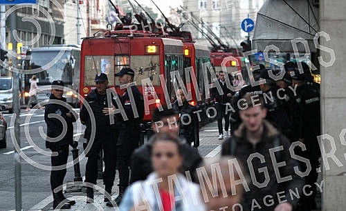 Funs of Liverpool in Belgrade before the football match FK Crvena zvezda vs FC Liverpool.Navijaci Fudbalskog kluba Liverpul u Beogradu pred utakmicu FK Crvena zvezda - FC Leverpul.