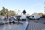 Spring cleaning of the fountain on Nikola Pasic Square.Prolecno sredjivanje fontane na Trgu Nikole Pasica.