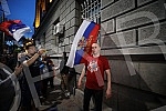 A protest was organized near the monument to Tsar Nikolai due to Serbia's vote in the United Nations General Assembly for the suspension of Russia from the UN Human Rights Council.Kod spomenika caru Nikolaju organizovan je protest zbog glasanja Srb
