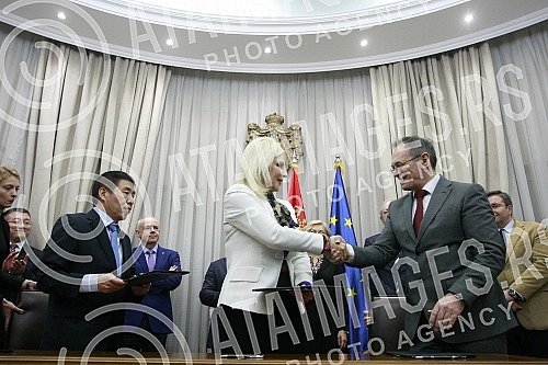 Signing of co-operation agreement and contractual agreement for the project of sewage collection and treatment of the central sewerage system of the City of Belgrade.Potpisivanje sporazuma o saradnji i ugovorni sporazum za projekat sakupljanja i pre