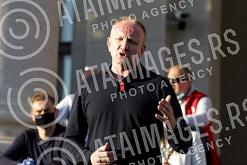  Representatives and leaders of opposition parties that announced the boycott of the election gathered in front of the Serbian Parliament tonight to protest because they believe the state of emergency has violated the Serbian Constitution due to a co