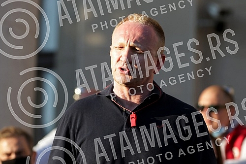  Representatives and leaders of opposition parties that announced the boycott of the election gathered in front of the Serbian Parliament tonight to protest because they believe the state of emergency has violated the Serbian Constitution due to a co