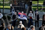 While addressing the leader of the opposition in front of the Serbian Assembly, during a curfew, a group of citizens over 65 who were allowed to take a walk at the curfew, came in front of the Assembly building from Pionirski park.  Za vreme obracan