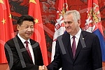 The second day of the visit of the President of China Xi Jinping's continued in the Palace of Serbia.Drugi dan posete predsednika Kine Si Djinping nastavio se svecanim docekom ispred Palate Srbija.