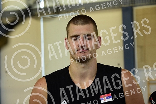 The open part of the training of the men's senior basketball team of Serbia at the FSS Sports Center in Stara Pazova.Otvoreni deo treninga muske seniorske kosarkaske reprezentacije Srbije u Sportskom centru FSS u Staroj Pazovi. 