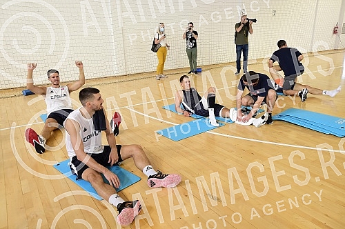 The open part of the training of the men's senior basketball team of Serbia at the FSS Sports Center in Stara Pazova.Otvoreni deo treninga muske seniorske kosarkaske reprezentacije Srbije u Sportskom centru FSS u Staroj Pazovi. 