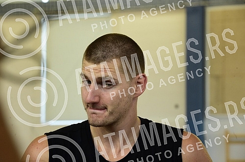 The open part of the training of the men's senior basketball team of Serbia at the FSS Sports Center in Stara Pazova.Otvoreni deo treninga muske seniorske kosarkaske reprezentacije Srbije u Sportskom centru FSS u Staroj Pazovi. 