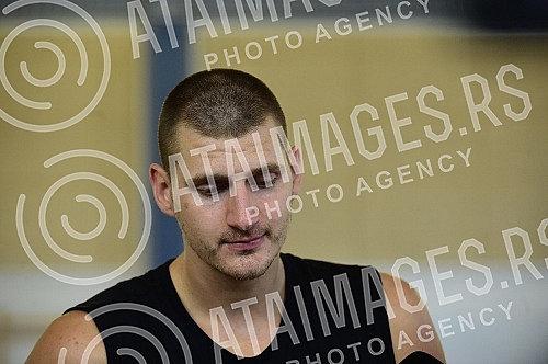 The open part of the training of the men's senior basketball team of Serbia at the FSS Sports Center in Stara Pazova.Otvoreni deo treninga muske seniorske kosarkaske reprezentacije Srbije u Sportskom centru FSS u Staroj Pazovi. 