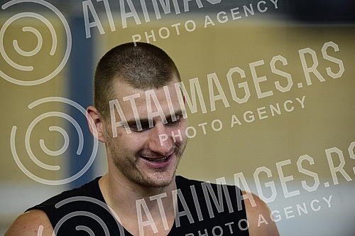 The open part of the training of the men's senior basketball team of Serbia at the FSS Sports Center in Stara Pazova.Otvoreni deo treninga muske seniorske kosarkaske reprezentacije Srbije u Sportskom centru FSS u Staroj Pazovi. 