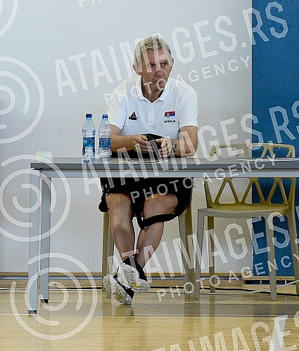 The open part of the training of the men's senior basketball team of Serbia at the FSS Sports Center in Stara Pazova.Otvoreni deo treninga muske seniorske kosarkaske reprezentacije Srbije u Sportskom centru FSS u Staroj Pazovi. 