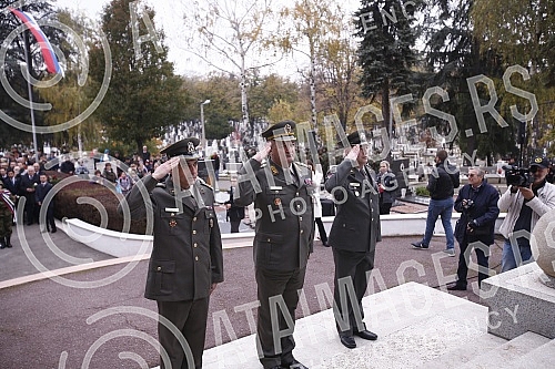 At the Memorial Ossuary of the Defenders of Belgrade in the First World War at the New Cemetery, Armistice Day in the First World War was marked.Kod Spomen-kosturnice branilaca Beograda u Prvom svetskom ratu na Novom groblju, obelezen je Dan primir