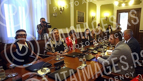 Meeting of PUPS MP Stefan Krkobabic with the delegation of women's entrepreneurship of the Serbian Chamber of Commerce.Sastanak poslanika PUPS Stefana Krkobabica sa delegacijom zenskog preduzetnitva Privredne komore Srbije. 