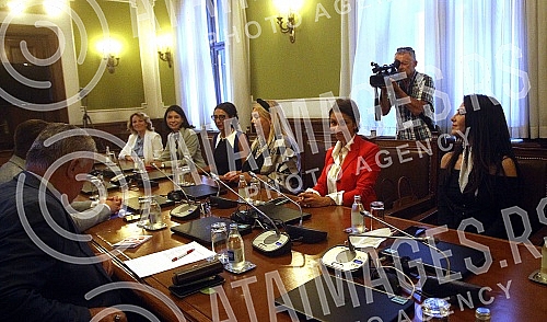 Meeting of PUPS MP Stefan Krkobabic with the delegation of women's entrepreneurship of the Serbian Chamber of Commerce.Sastanak poslanika PUPS Stefana Krkobabica sa delegacijom zenskog preduzetnitva Privredne komore Srbije. 