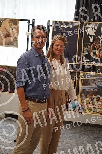 Prince Filip Karadjordjevic and Princess Danica Karadjordjevic at the Film Center of Serbia exhibition 