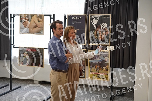 Prince Filip Karadjordjevic and Princess Danica Karadjordjevic at the Film Center of Serbia exhibition 