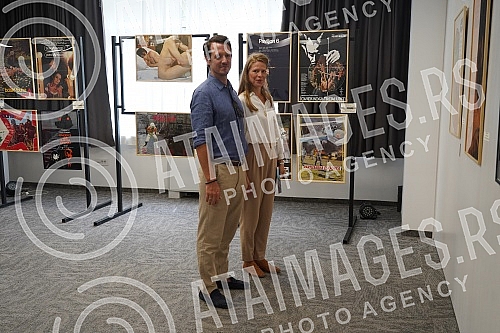 Prince Filip Karadjordjevic and Princess Danica Karadjordjevic at the Film Center of Serbia exhibition 