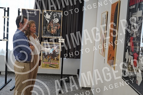 Prince Filip Karadjordjevic and Princess Danica Karadjordjevic at the Film Center of Serbia exhibition 