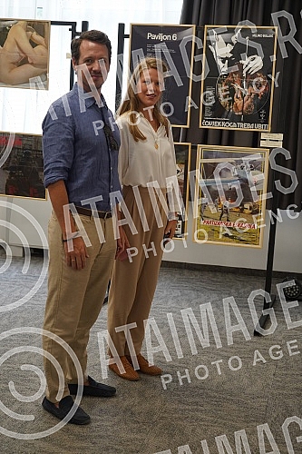 Prince Filip Karadjordjevic and Princess Danica Karadjordjevic at the Film Center of Serbia exhibition 