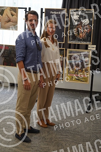 Prince Filip Karadjordjevic and Princess Danica Karadjordjevic at the Film Center of Serbia exhibition 