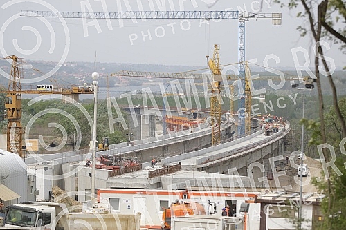 Works on the construction of the Belgrade-Budapest high-speed railway (section Stara Pazova-Novi Sad).Radovi na izgradnji brze pruge Beograd-Budimpesta (deonica Stara Pazova-Novi Sad).