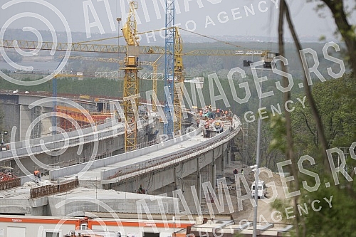 Works on the construction of the Belgrade-Budapest high-speed railway (section Stara Pazova-Novi Sad).Radovi na izgradnji brze pruge Beograd-Budimpesta (deonica Stara Pazova-Novi Sad).