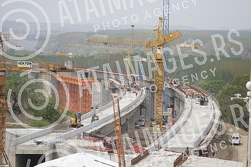 Works on the construction of the Belgrade-Budapest high-speed railway (section Stara Pazova-Novi Sad).Radovi na izgradnji brze pruge Beograd-Budimpesta (deonica Stara Pazova-Novi Sad).