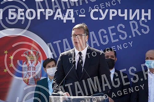 The President of the Republic of Serbia, Aleksandar Vucic, attended the celebration of the beginning of works on the section of the road New Belgrade - Surcin (continuation of the highway E-763 Milos Veliki).Predsednik Republike Srbije Aleksandar V