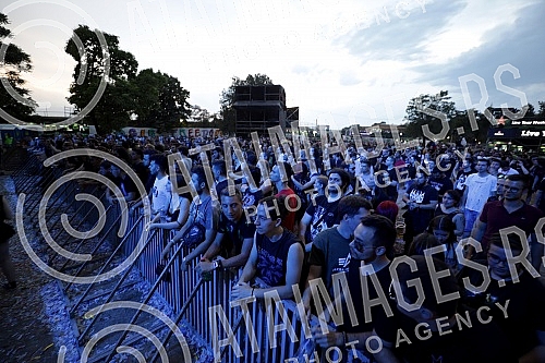 Performance of the Serbian all female death metal band Nemesis on the second day of the Exit Festival 2021 on the Main Stage.Nastup srpskog zenskog death metal benda Nemesis drugog dana Exit festivala 2021. na bini Main stage.