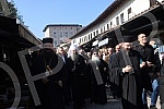 After the service in the Cathedral, His Holiness Serbian Patriarch Porfirije, accompanied by Metropolitan Hrizostom of Daborbosna, bishops, priests and numerous people, walked through the center of Sarajevo, from the Cathedral to the Old Church in Ba