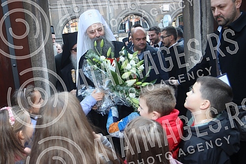 After the service in the Cathedral, His Holiness Serbian Patriarch Porfirije, accompanied by Metropolitan Hrizostom of Daborbosna, bishops, priests and numerous people, walked through the center of Sarajevo, from the Cathedral to the Old Church in Ba