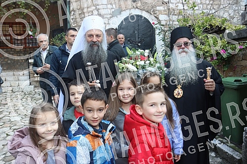 After the service in the Cathedral, His Holiness Serbian Patriarch Porfirije, accompanied by Metropolitan Hrizostom of Daborbosna, bishops, priests and numerous people, walked through the center of Sarajevo, from the Cathedral to the Old Church in Ba