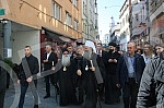 After the service in the Cathedral, His Holiness Serbian Patriarch Porfirije, accompanied by Metropolitan Hrizostom of Daborbosna, bishops, priests and numerous people, walked through the center of Sarajevo, from the Cathedral to the Old Church in Ba