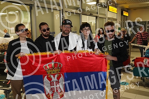 Return of Ana Djuric Konstrakte and the Serbian delegation from Italy, where she took 5th place in the Eurovision Song Contest held in Turin.Povratak Ane Djuric Konstrakte i srpska delegacija iz Italije, gde je na izboru za Pesmu Evrovizije odrzano