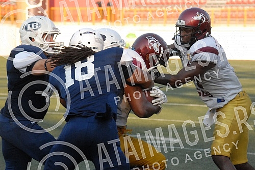 Final four Belgrade Europe Champions League odrzan na stadionu Vozdovac (TC Stadion) u Beograd. Prva polufinalna utakmica izmedju SBB Vukovi (Belgrade/Serbia) i London Blitz (Great Britain).