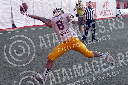 Final four Belgrade Europe Champions League odrzan na stadionu Vozdovac (TC Stadion) u Beograd. Prva polufinalna utakmica izmedju SBB Vukovi (Belgrade/Serbia) i London Blitz (Great Britain).