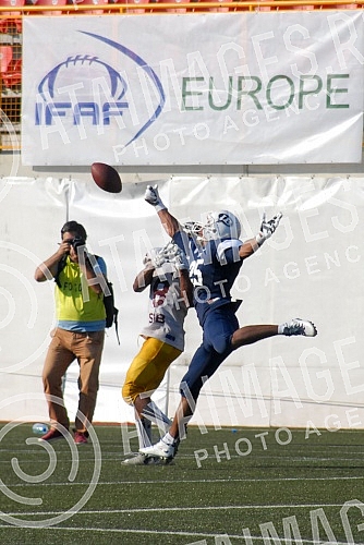Final four Belgrade Europe Champions League odrzan na stadionu Vozdovac (TC Stadion) u Beograd. Prva polufinalna utakmica izmedju SBB Vukovi (Belgrade/Serbia) i London Blitz (Great Britain).
