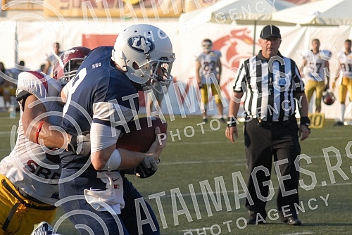 Final four Belgrade Europe Champions League odrzan na stadionu Vozdovac (TC Stadion) u Beograd. Prva polufinalna utakmica izmedju SBB Vukovi (Belgrade/Serbia) i London Blitz (Great Britain).