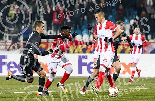 UEFA Europa League Round of 32 match between FK Crvena Zvezda (Serbia) and FC CSKA (Russia) held at Rajko Mitic stadium. Utakmica Lige Evrope izmedju FK Crvena Zvezda i FK CSKA Moskva odrzana na stadionu Rajko Mitic. 