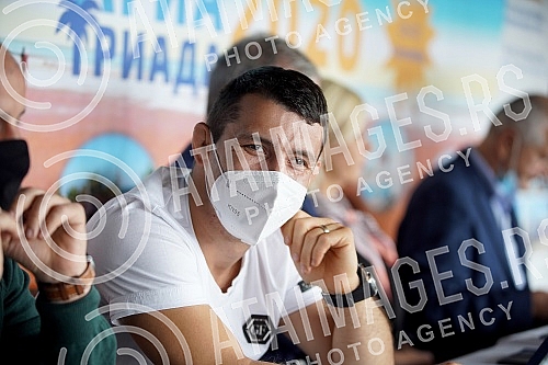 A press conference of the representatives of the Serbian federation of company sports, at which it was announced that they will go to the Summer company sports games in Greece in June. Konferencija za novinare predstavnika Srpske federacije kompani