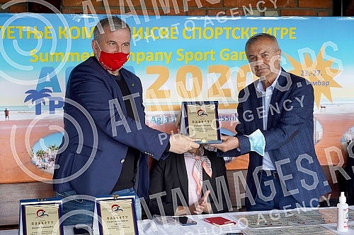 A press conference of the representatives of the Serbian federation of company sports, at which it was announced that they will go to the Summer company sports games in Greece in June. Konferencija za novinare predstavnika Srpske federacije kompani