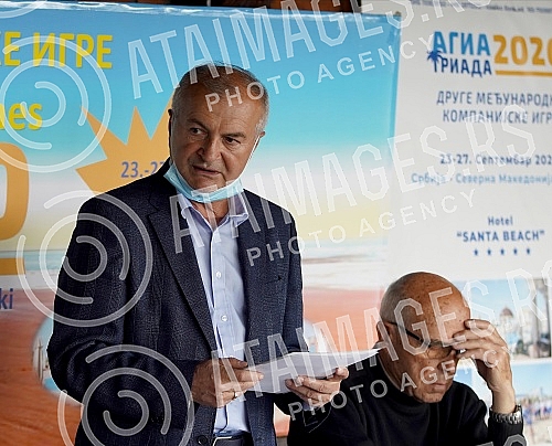 A press conference of the representatives of the Serbian federation of company sports, at which it was announced that they will go to the Summer company sports games in Greece in June. Konferencija za novinare predstavnika Srpske federacije kompani