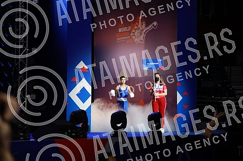 2021 Olympic Boxing World Championships - Stark Arena. Finals, Flyweight (51kg),  Roscoe Hill (USA) (RED) vs Saken Bibossinov (KAZ).Svetsko prvenstvo u olimpijskom boksu 2021 - Stark arena