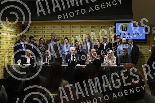 Presentation of the coalition Boris Tadic - Let's have people and coalition partners - Social Democratic Party, New Party, 1 out of 5 million, Movement for Tolerance, United Green Movement of Serbia, Party of Montenegrins, Bosniak Civic Party.Preds