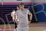 Training of basketball players Mega Bemax and new coach Vlado Jovanovic.Trening kosarkasa Mega Bemax i novog trenera Vlade Jovanovica.