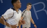 Training of basketball players Mega Bemax and new coach Vlado Jovanovic.Trening kosarkasa Mega Bemax i novog trenera Vlade Jovanovica.