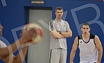 Training of basketball players Mega Bemax and new coach Vlado Jovanovic.Trening kosarkasa Mega Bemax i novog trenera Vlade Jovanovica.